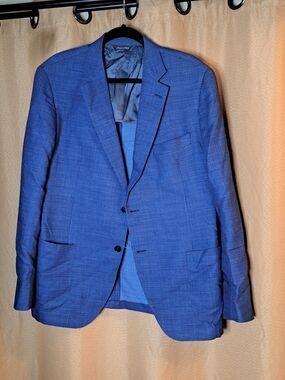 Tombolini Royal Blue Textured Two-Button Blazer